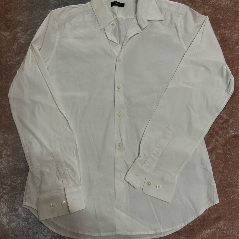 Theory White Dress Shirt Long Sleeve